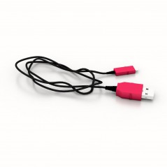 Skręcony kabelek USB – przejściówka – czarny/różowy