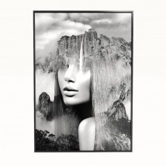 Metalizowany obraz - Waterfall-Silver - 70x100cm