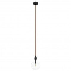 Lampa sufitowa LOFT CERAMIC – czarny + pomarańczowy oplot