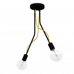 LAMPA SUFITOWA LOFT TUBO 4 – czarny + żółty