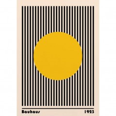 BAUHAUS YELLOW CIRCLE WITH LINES POSTERA.ART