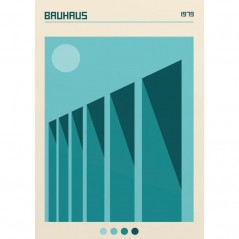 BAUHAUS BLUE WITH SHADOWS POSTERA.ART