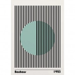 BAUHAUS BLUE CIRCLE WITH LINES POSTERA.ART