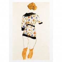 STANDING WOMAN IN A PATTERNED BLOUSE POSTERA.ART