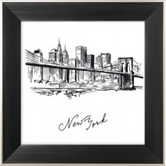 OBRAZ DRAWING OF THE BROOKLYN BRIDGE NEW YORK