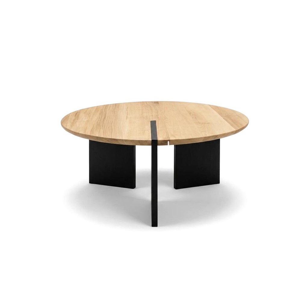 Stolik kawowy drewniany okrągły Luna 70 cm – MESTIERE