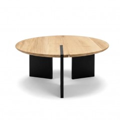 Stolik kawowy drewniany okrągły Luna 70 cm – MESTIERE