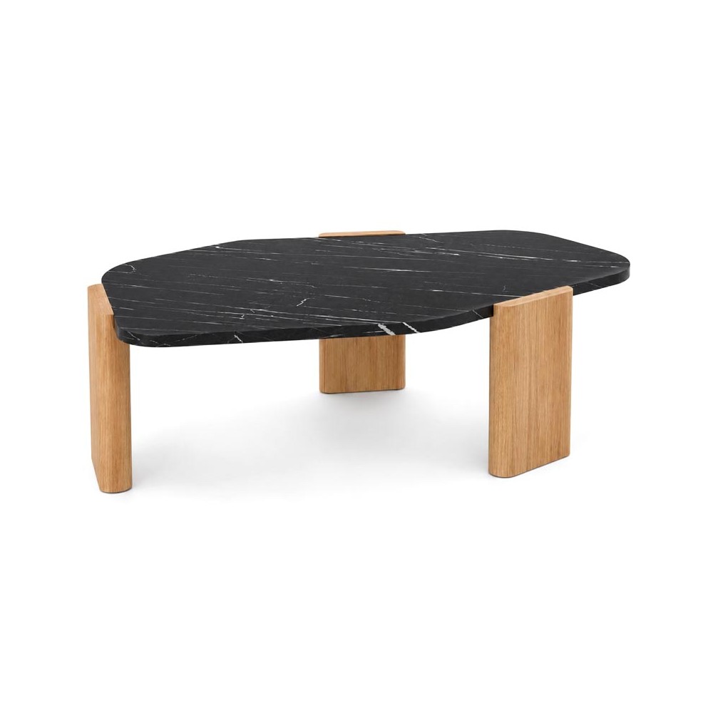 Stolik kawowy designerski z kamiennym blatem Kune 120 cm – MESTIERE