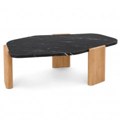 Stolik kawowy designerski z kamiennym blatem Kune 120 cm – MESTIERE