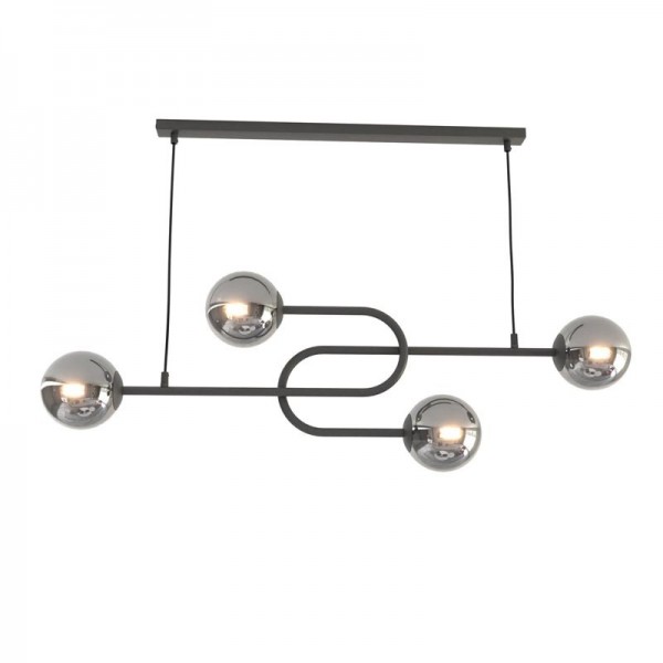 Lampa wisząca ATRIA 4 BL GRAFIT, design, klosz, biały czarny – EMIBIG