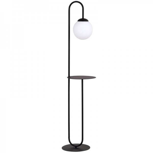 Lampa podłogowa BARI LP1 BL design, stolik, czarna biała – EMIBIG