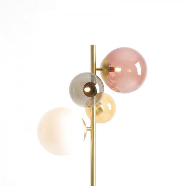 Mosiężna lampa stojąca z kolorowymi kloszami BLOOM FLOOR MULTICOLOUR – ARTERA