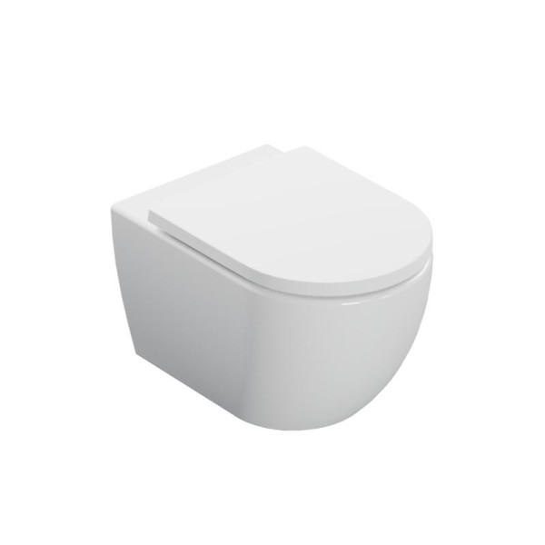 Stellar miska WC 53,5cm wisząca bezrantowa, system spułkiwania wirowego Spin 360, biały połysk - Excellent