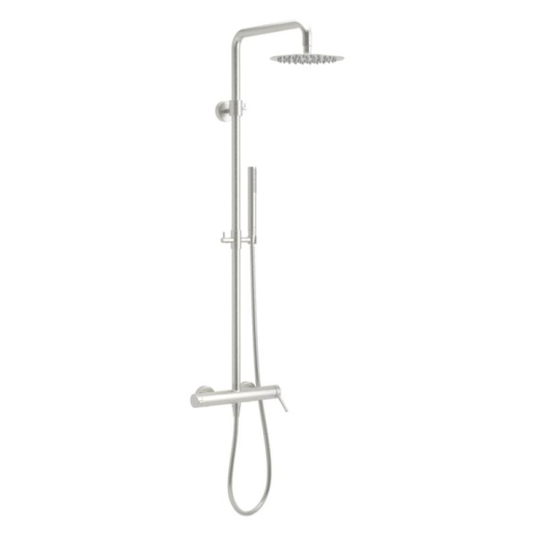 PI zestaw prysznicowy ścienny z deszczownicą 25 cm, nikiel szczotkowany - Excellent