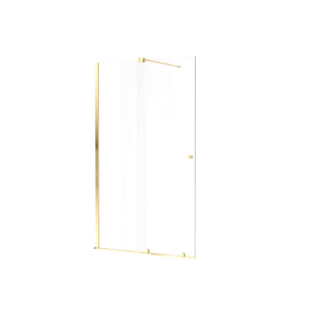 Ortigo walk-in drzwi prysznicowe przesuwne 120x200 cm, powłoka Clean Control, złoty szczotkowany - Excellent
