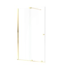 Ortigo walk-in drzwi prysznicowe przesuwne 140x200 cm, powłoka Clean Control, złoty szczotkowany - Excellent