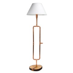 Miedziana lampa podłogowa PORTAL II z abażurem LGH0010 – gie el.
