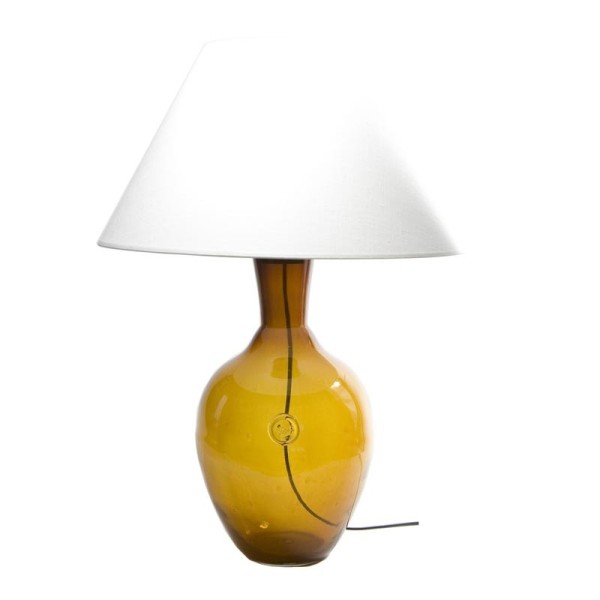 Lampa stołowa szklana miodowa z abażurem RAFAELLO LGH0070 – gie el.