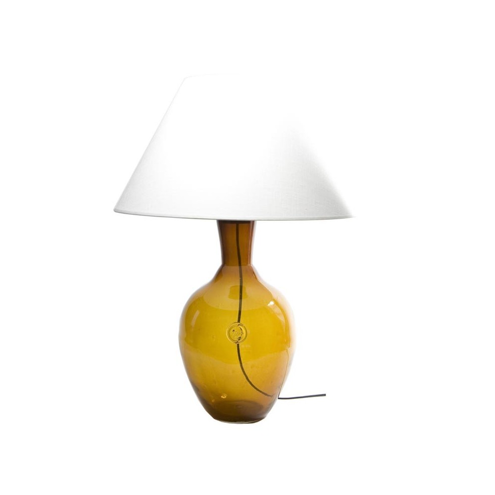 Lampa stołowa szklana miodowa z abażurem RAFAELLO LGH0070 – gie el.