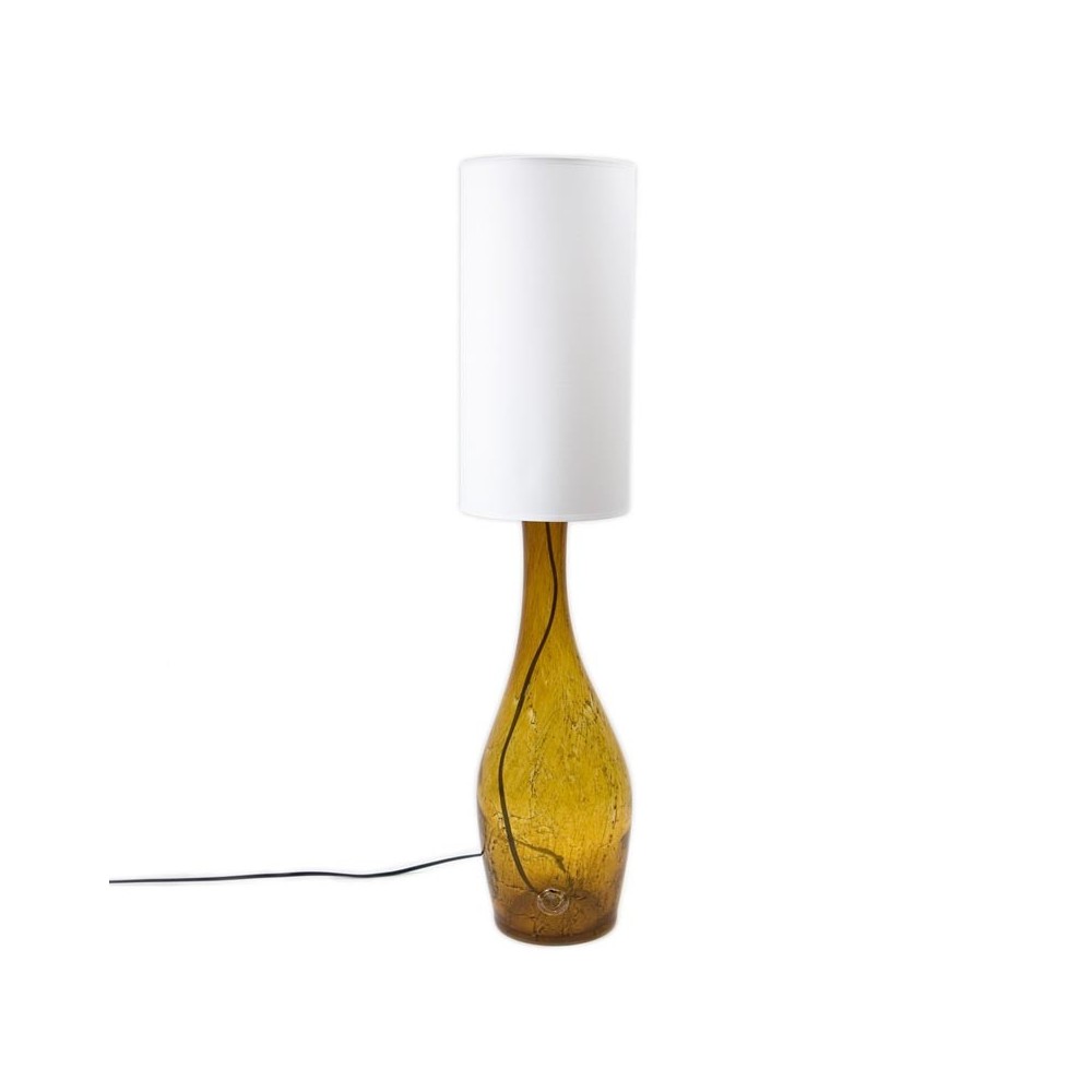 Lampa stołowa szklana miodowa z abażurem ANGEL LGH0170 – gie el.